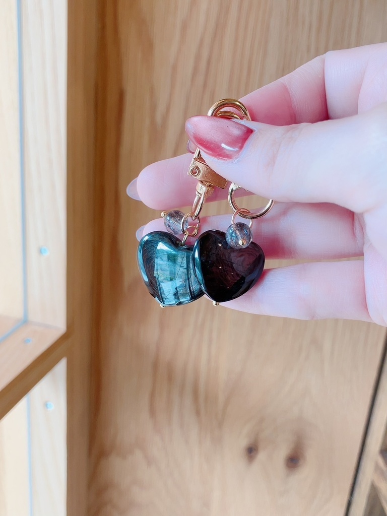 「BLACK Heart❤︎Key charm：black rutile✖️hyperstheons」