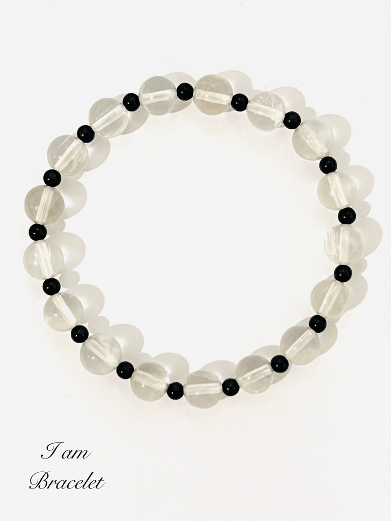 ⭐︎レア「白い月：Whitefeldspar✖️black tourmaline」