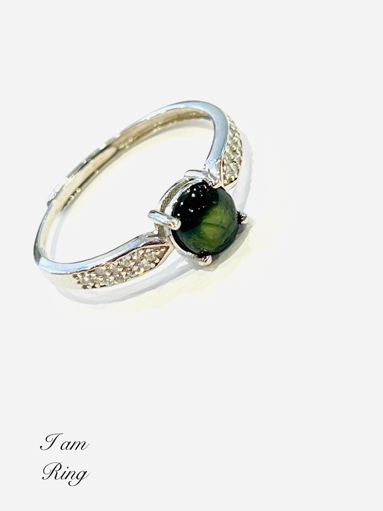希少「Cats eye🐈‍⬛Chrome Diopside：ring」