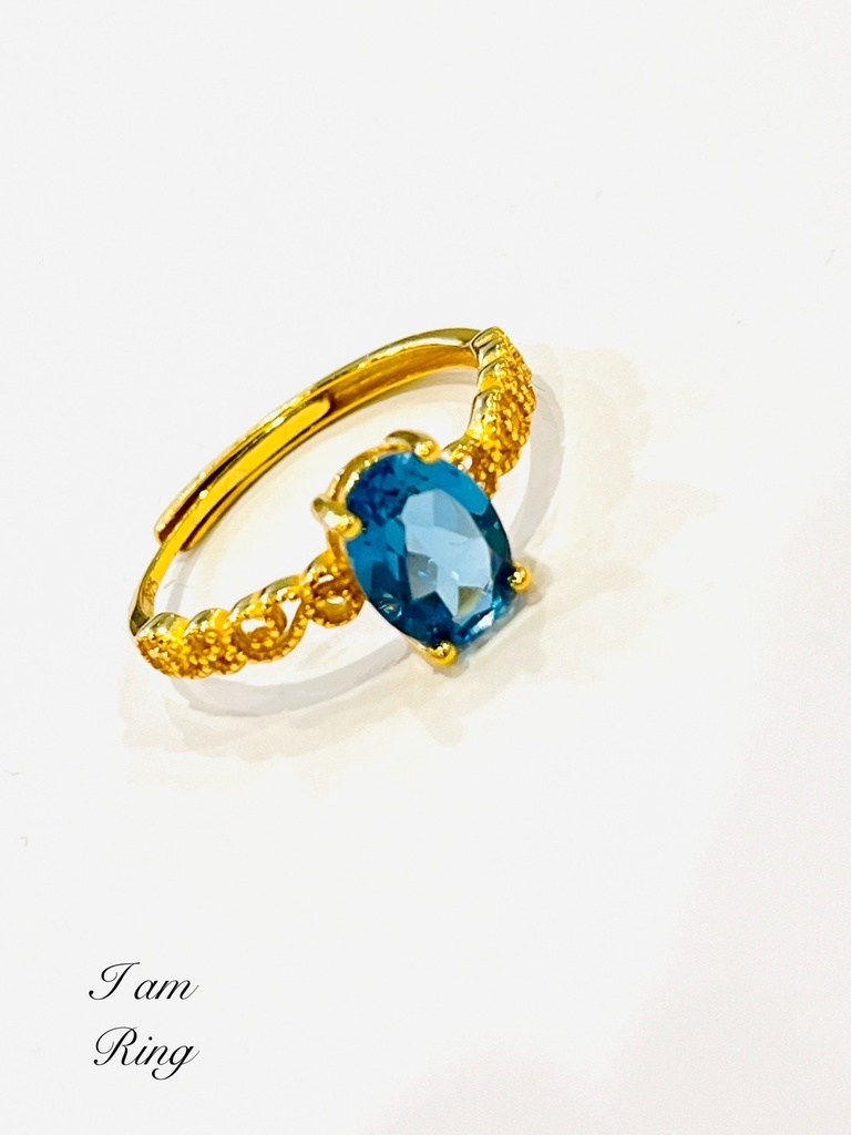 「Swiss Blue topaz：ring」