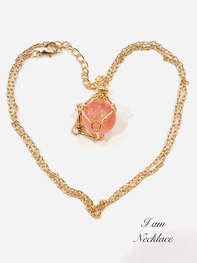 ⭐︎「Morganite sphere ：gold chain：mini」