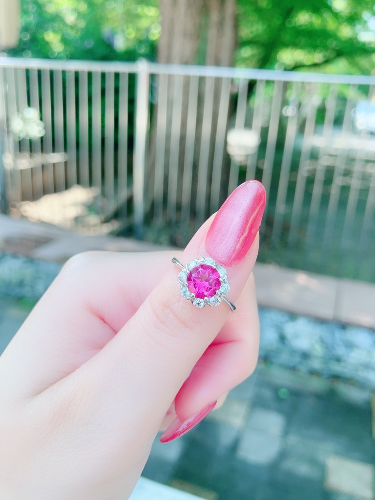 cocoさんからのプレゼント「pink topaz：ring」