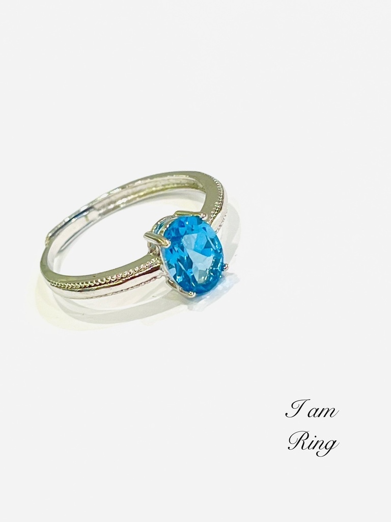 「Swiss Blue topaz：ring」