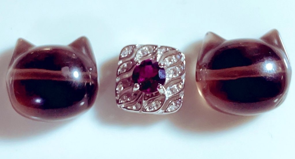 「Rhodolite Garnet  parts✖️黒ねこ」