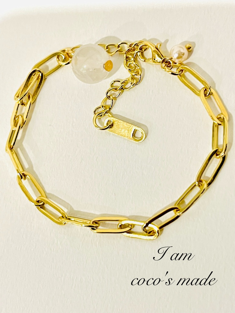 「Japanese Quartz✖️ freshwater pearl：bracelet」
