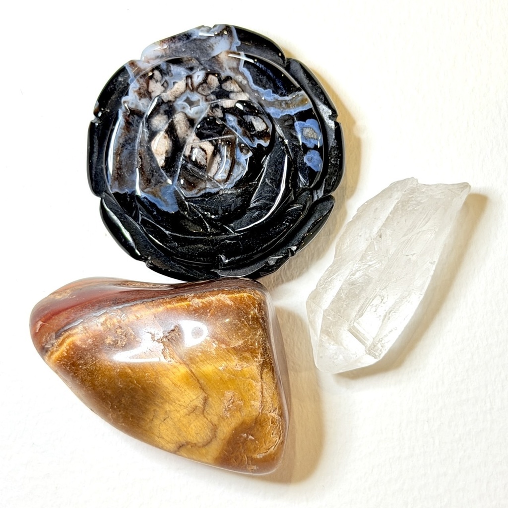 （37） stone：瑪瑙✖️水晶ポイント✖️タイガーアイ：20251224