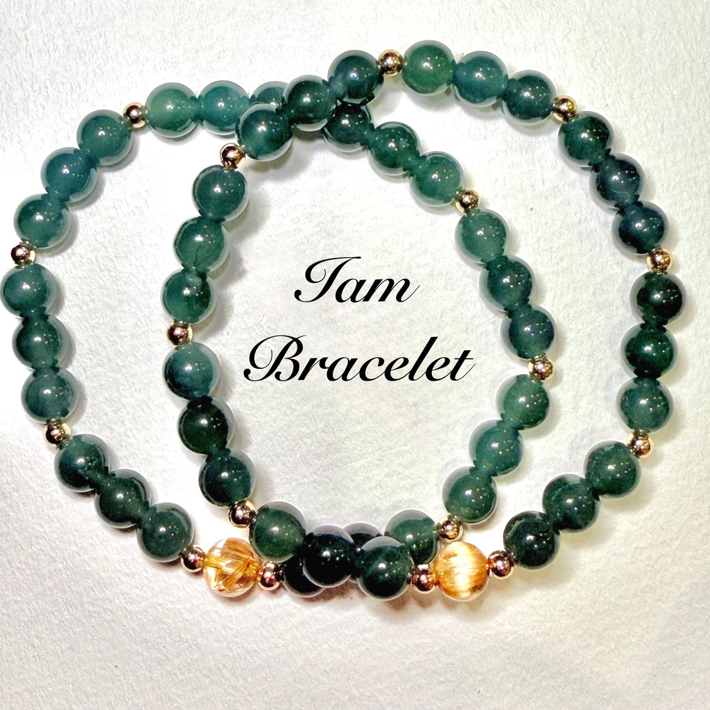 希少：グアテマラ産　青翡翠　× gold rutile