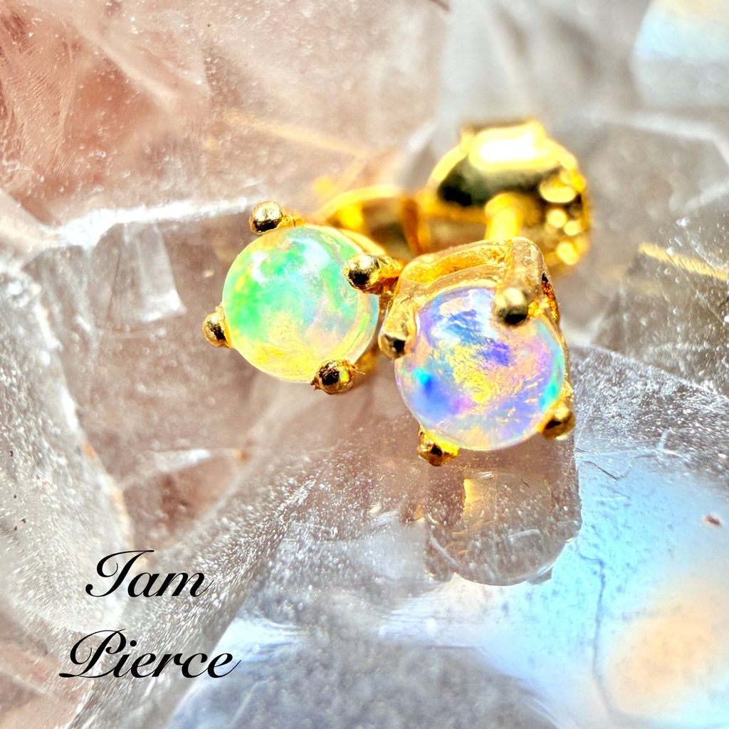 「precious opal：一粒ピアス」