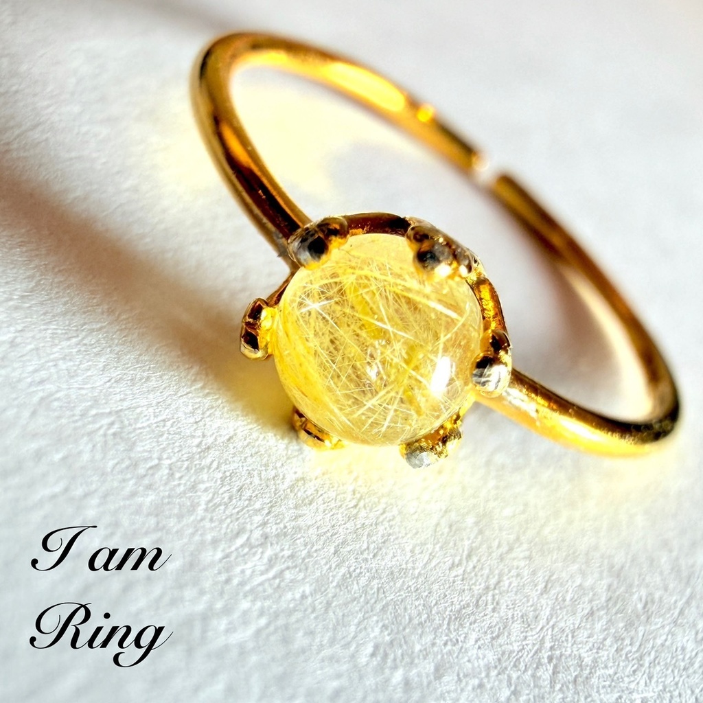 COCO‘RING💍goldrutile：ring or pendant top
