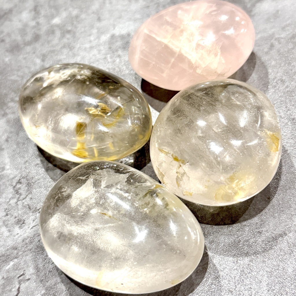 PARM stone:Himalaya quartz/ Rose quartz