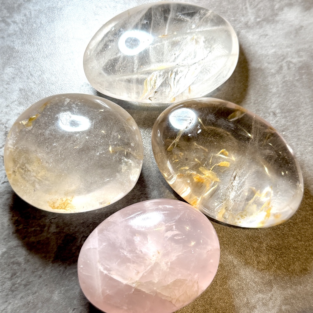 PARM stone:Himalaya quartz/ Rose quartz