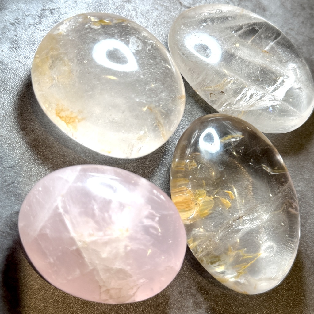 PARM stone:Himalaya quartz/ Rose quartz