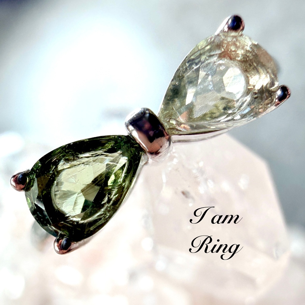 🌠Libyan glass + moldavite：ring /英語鑑別書付き