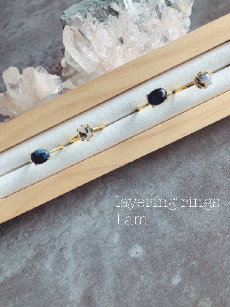 Blue＆White：layering rings 