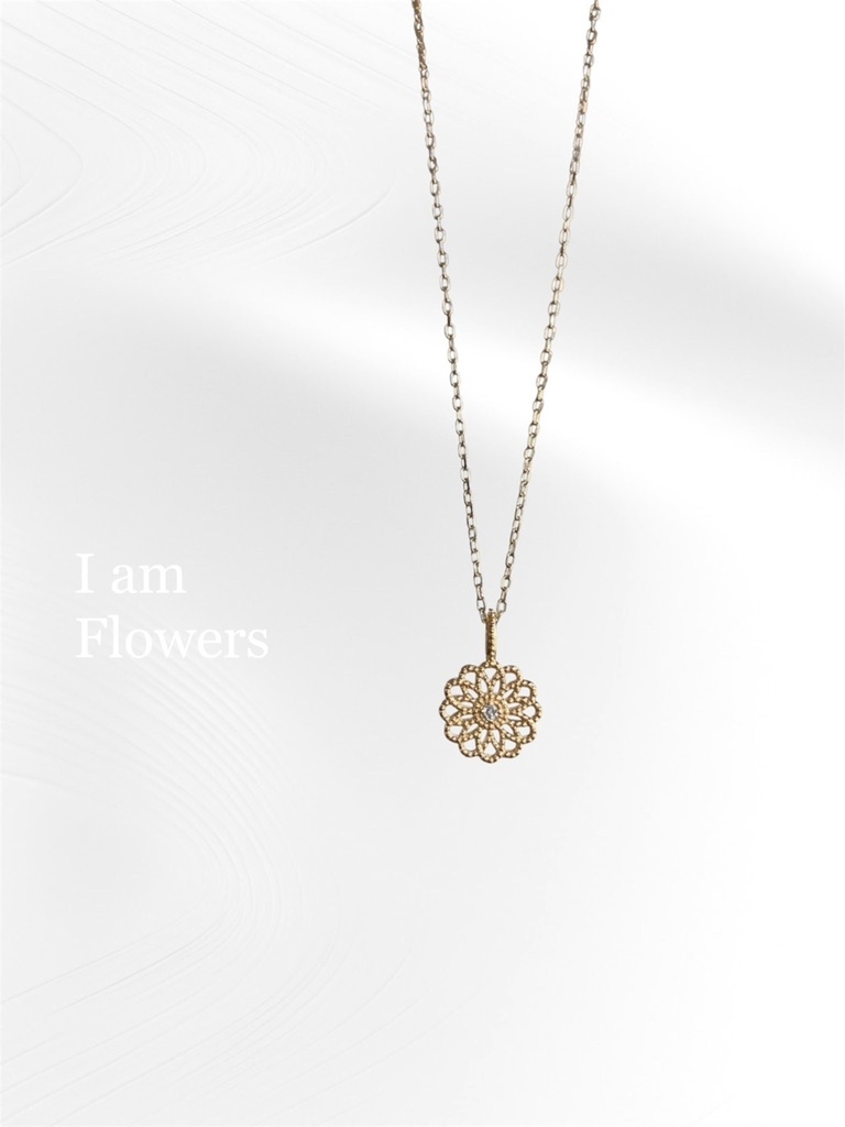 I am：diamond Flower /K18 pendant