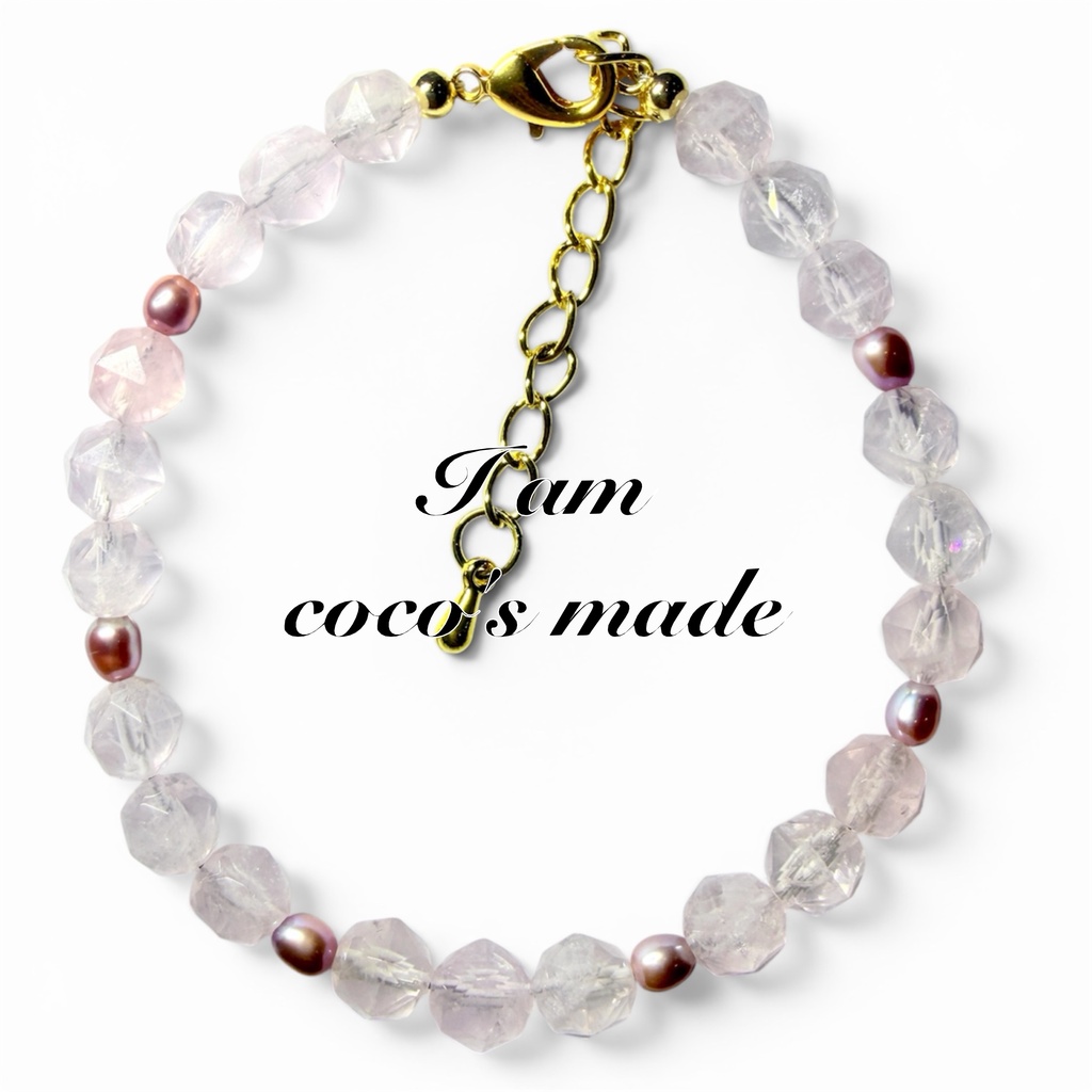  Rose quartz ✖️ pink freshwater pearl