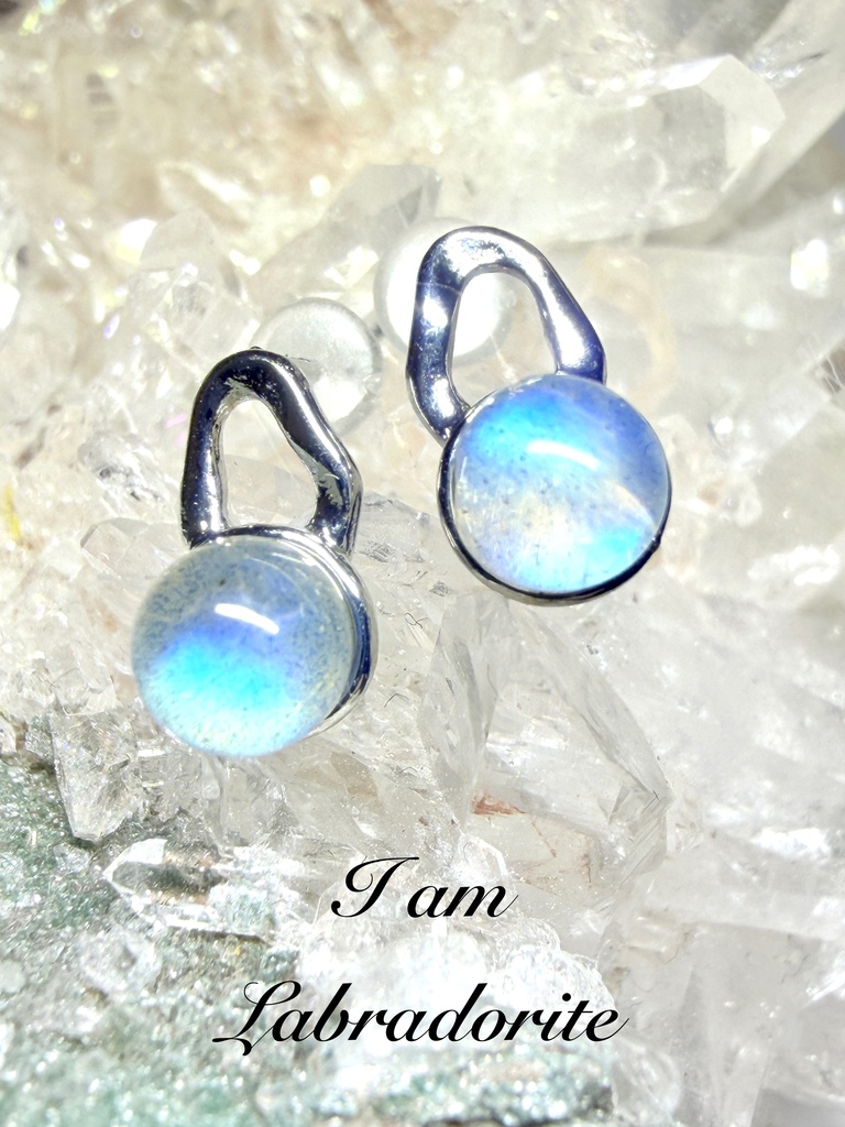 labradorite：silver925：pierce