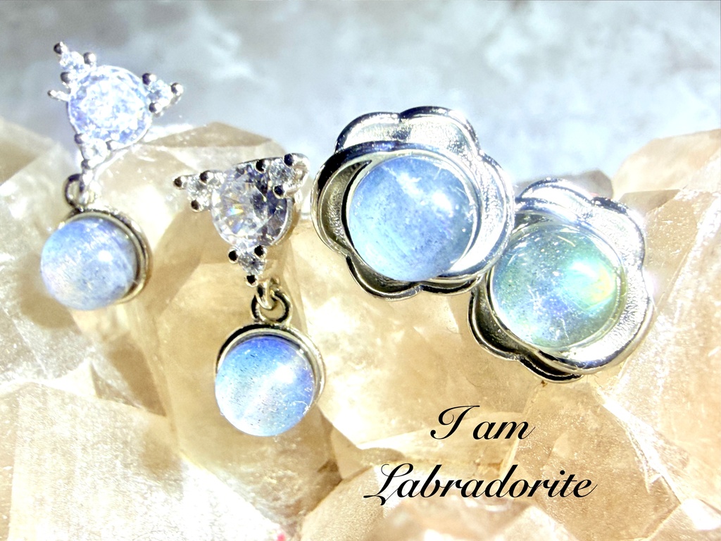 labradorite：silver925：pierce