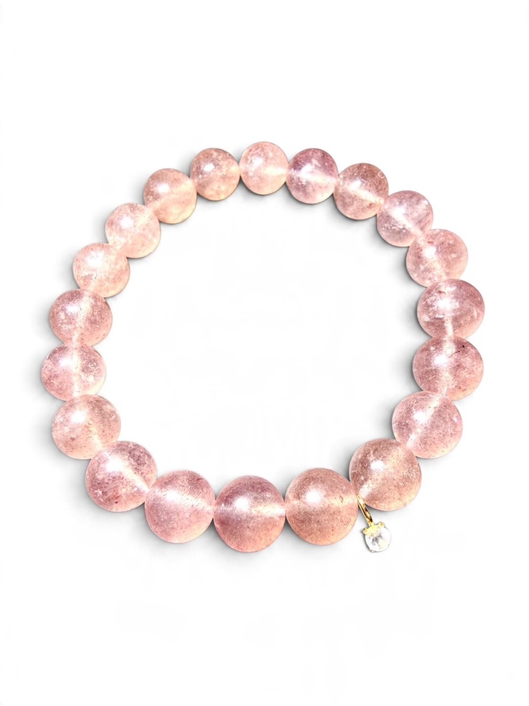 PETITE MUSE/18K Mica-in-rose quartz