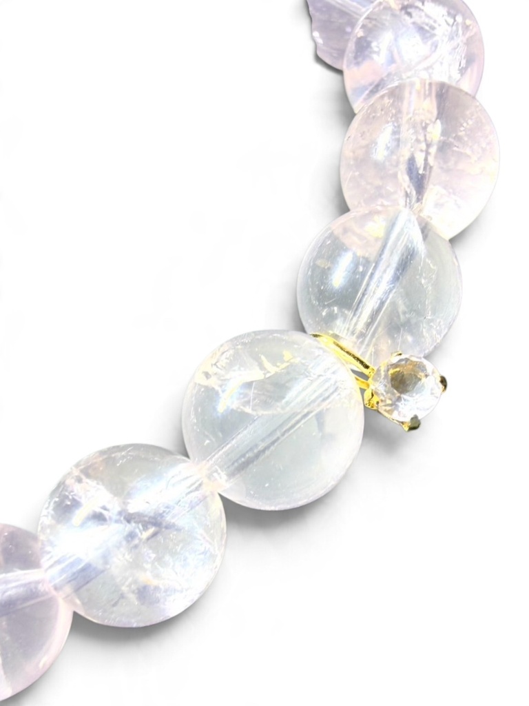 PETITE MUSE/18K Mica-in-rose quartz
