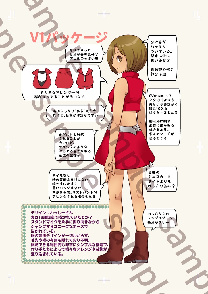 図解!MEIKOのデフォルト衣装 改訂版