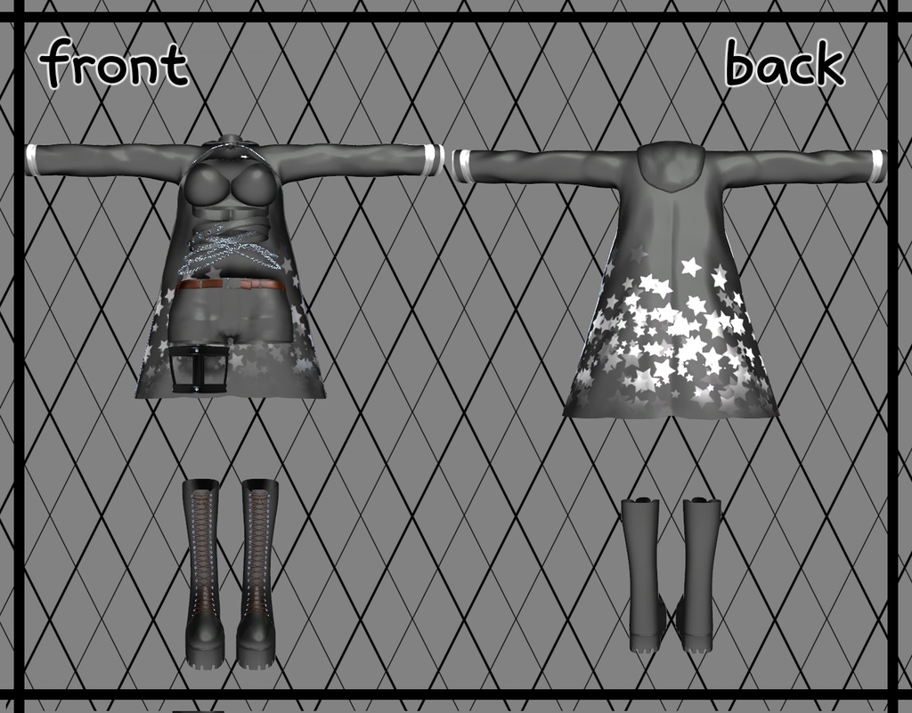 【3アバター対応】Hav_leather fashion set