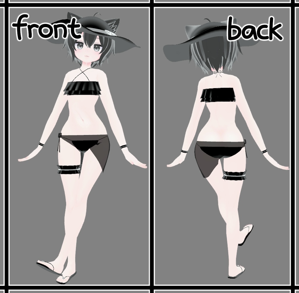 【Karin,Rusk用】フリル水着 frill swimsuit