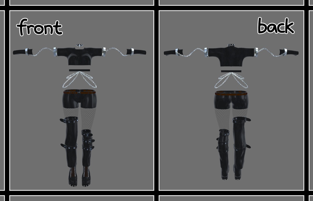 【5アバター対応】 Punk Chain Costume