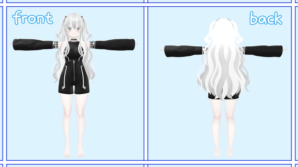 【セレスティア用】 【free】 White&Black buckle inner