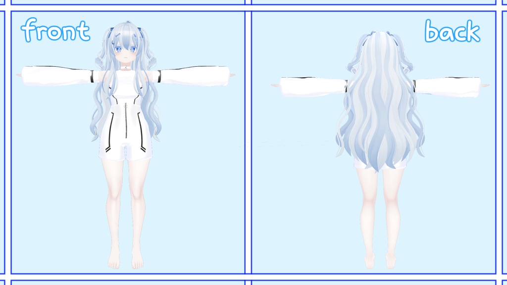 【セレスティア用】 【free】 White&Black buckle inner