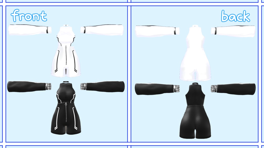 【セレスティア用】 【free】 White&Black buckle inner