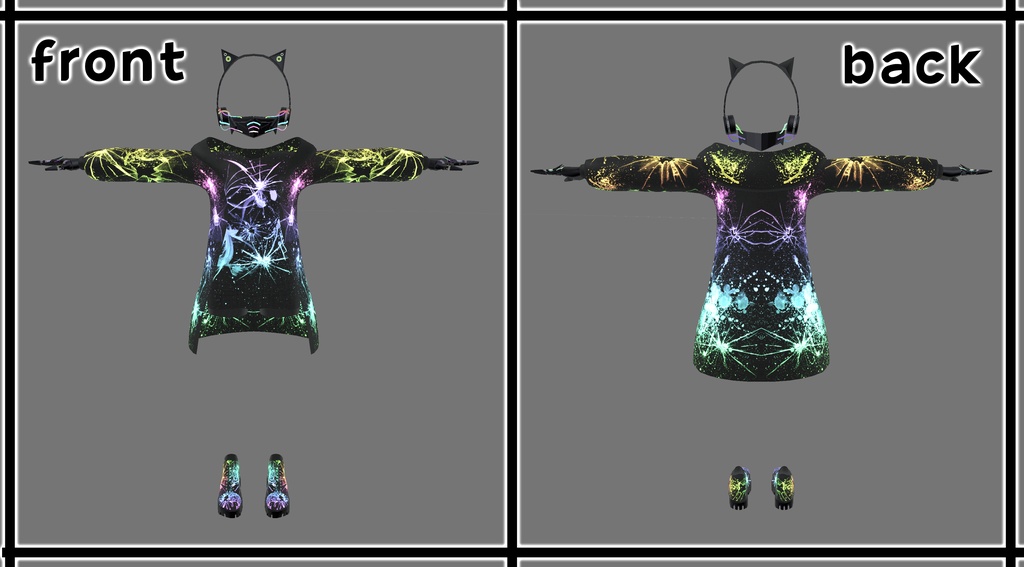 【3アバター対応】 Cyberpunk costume