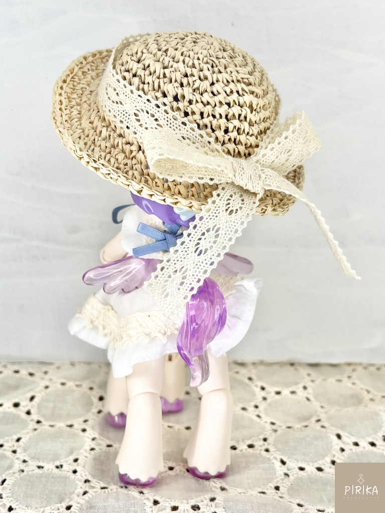 【1/12サイズ】手編みの麦わら帽子