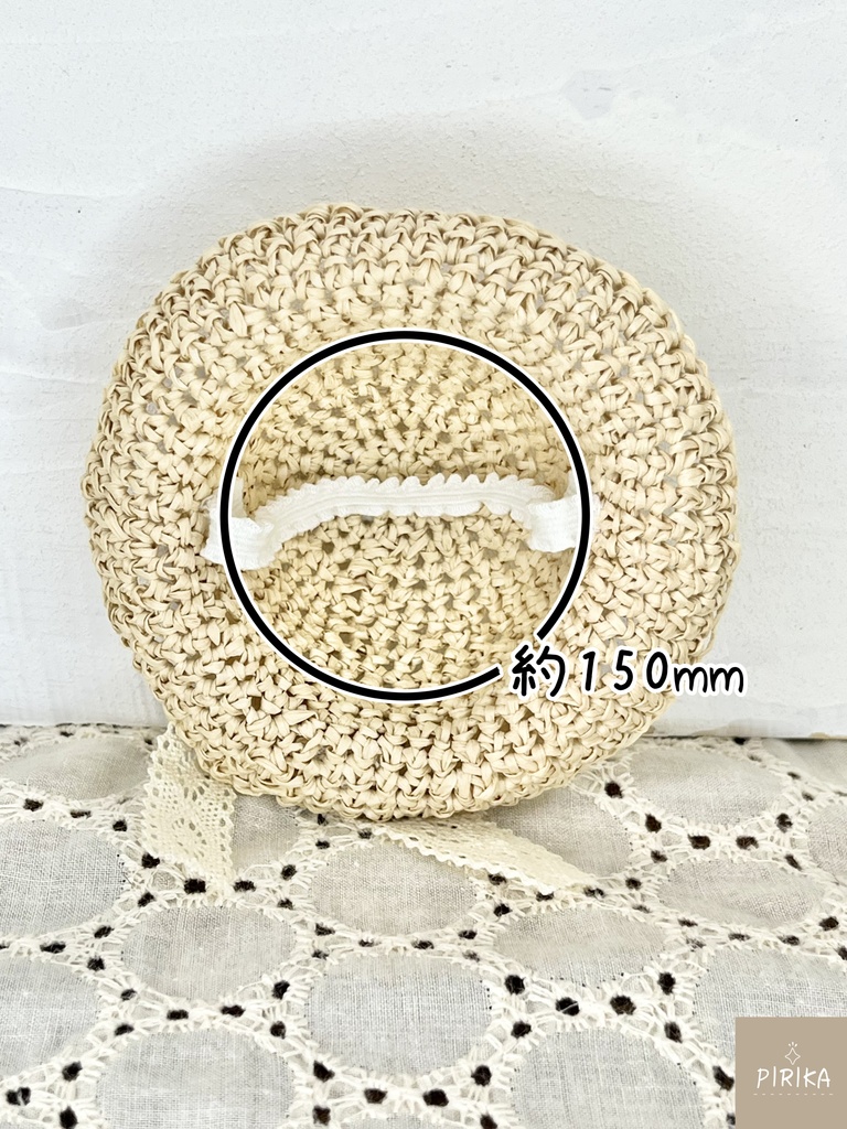 【1/12サイズ】手編みの麦わら帽子