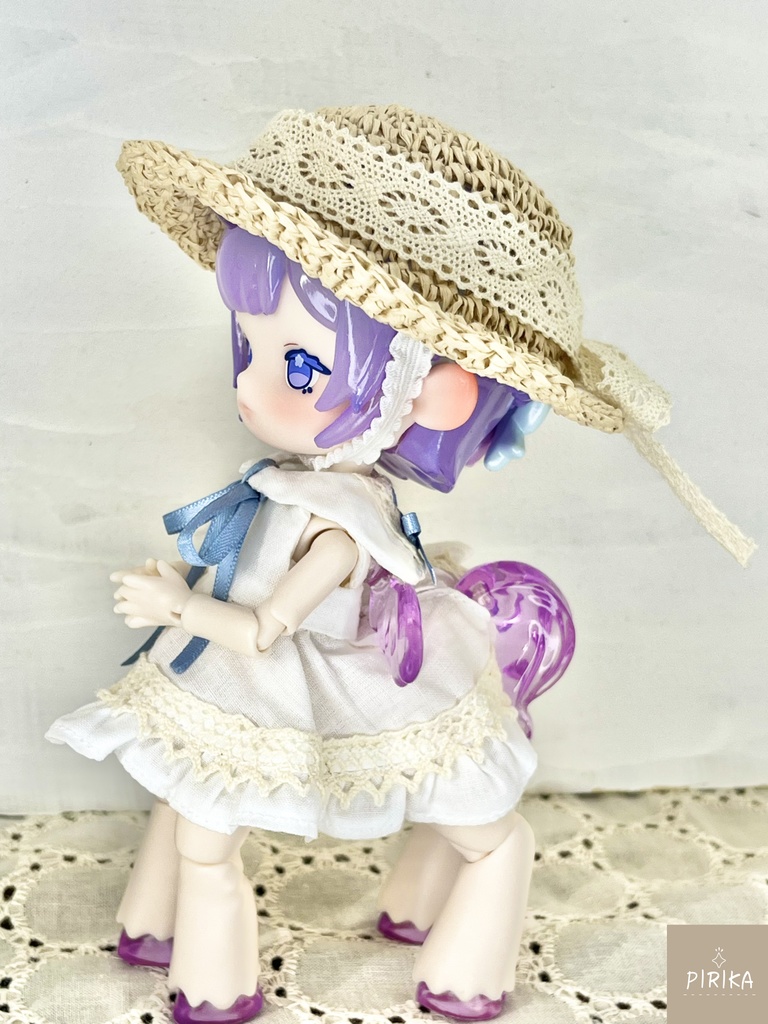 【1/12サイズ】手編みの麦わら帽子