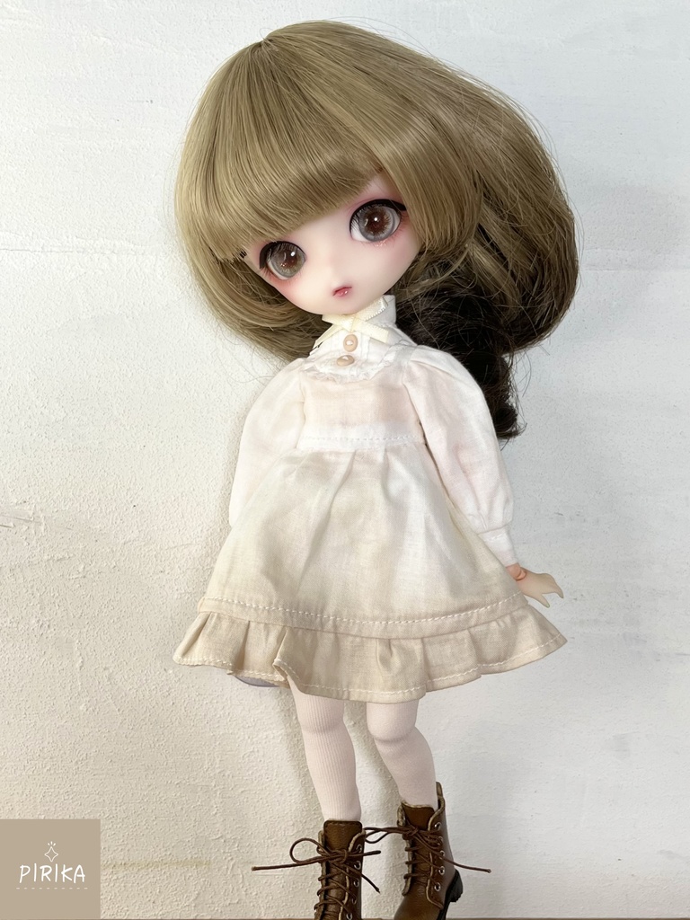紅茶染めクラシカルワンピース #01【Harmonia bloom】