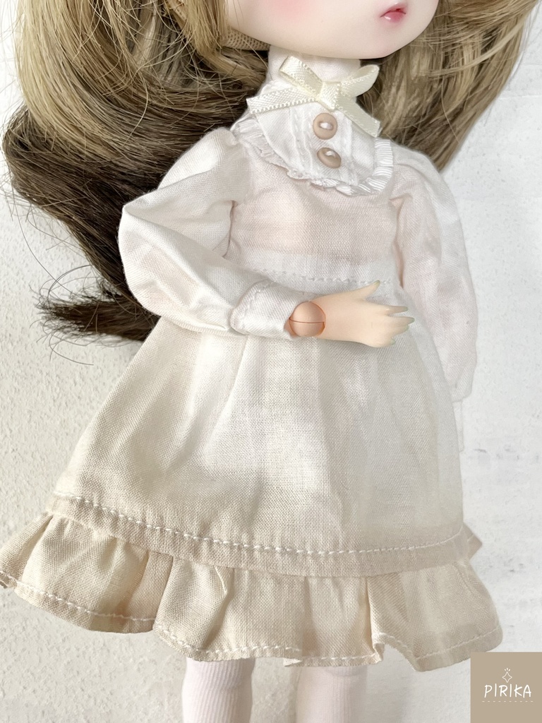 紅茶染めクラシカルワンピース #01【Harmonia bloom】