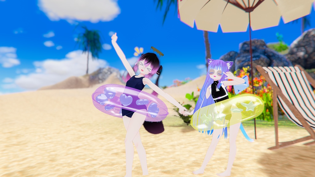 夏の装いセット2.0(麦わら帽子・めがね・浮き輪)