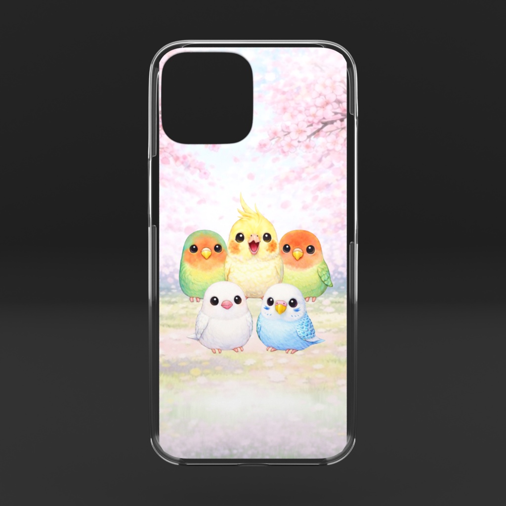 オカメインコ iPhone16ケース|マーの仲間たち 春のお花見|かわいい 鳥グッズ 桜デザイン