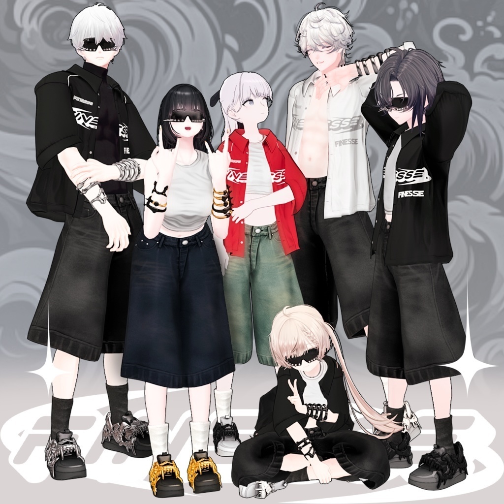 🦴LOOSE FIT JORTS + SNEAKERS 🦴 【17アバター】