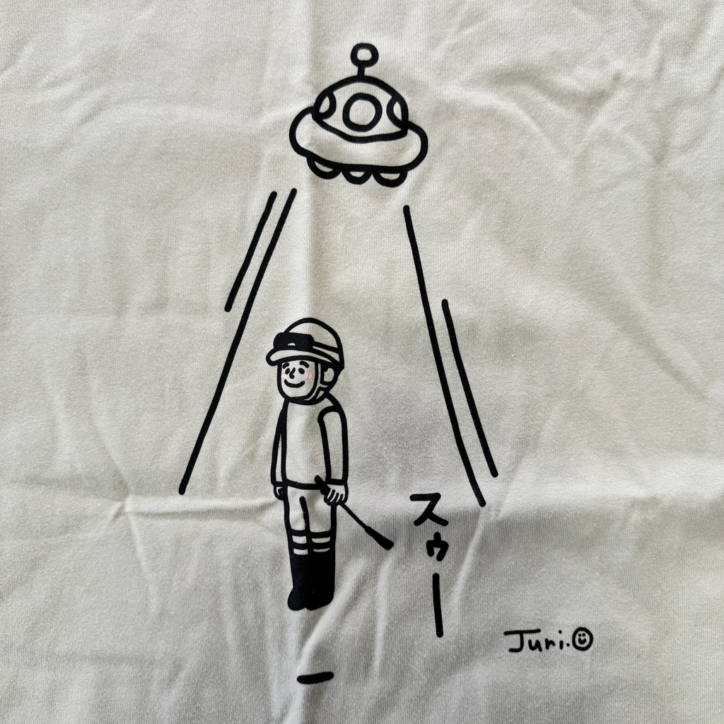 UFOに連れ去られる酒井くんTシャツ・セージグリーン