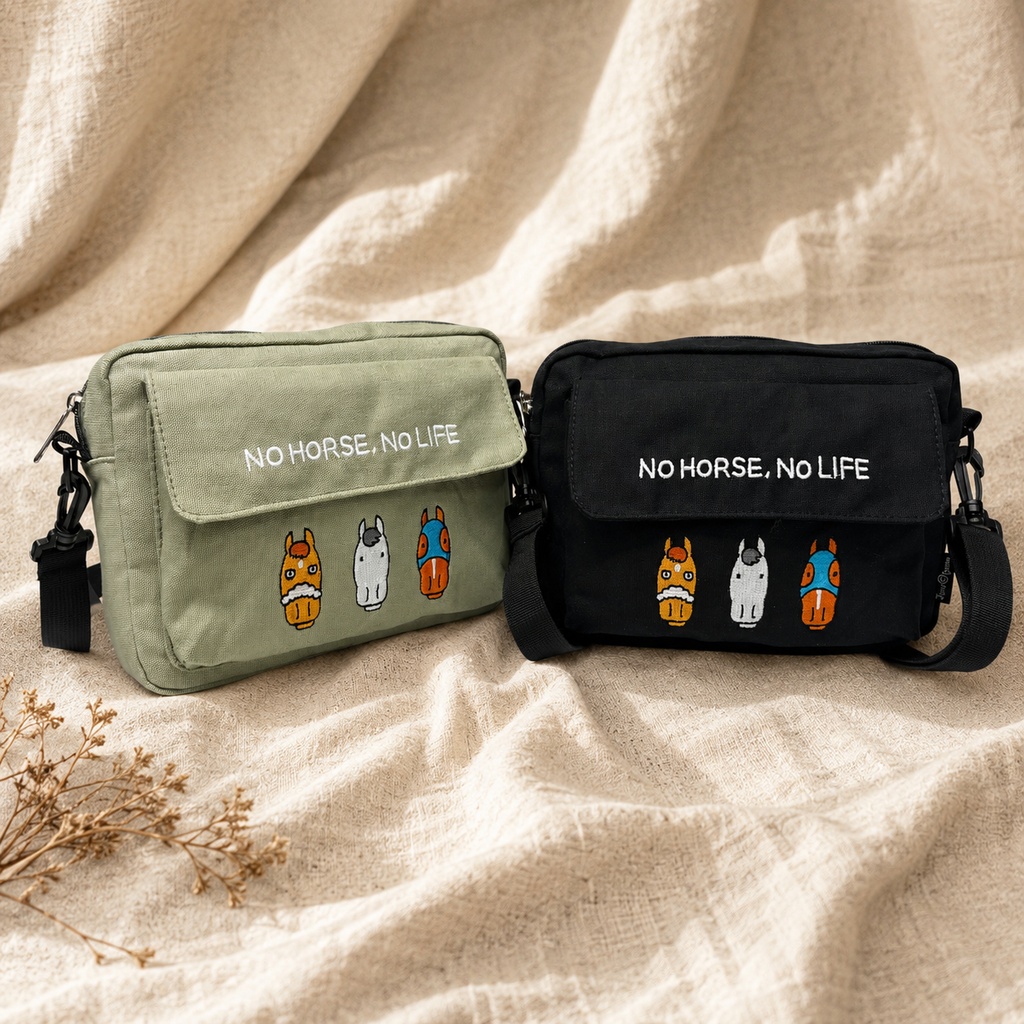 刺繍バッグ  NO HORSE,NO LIFE