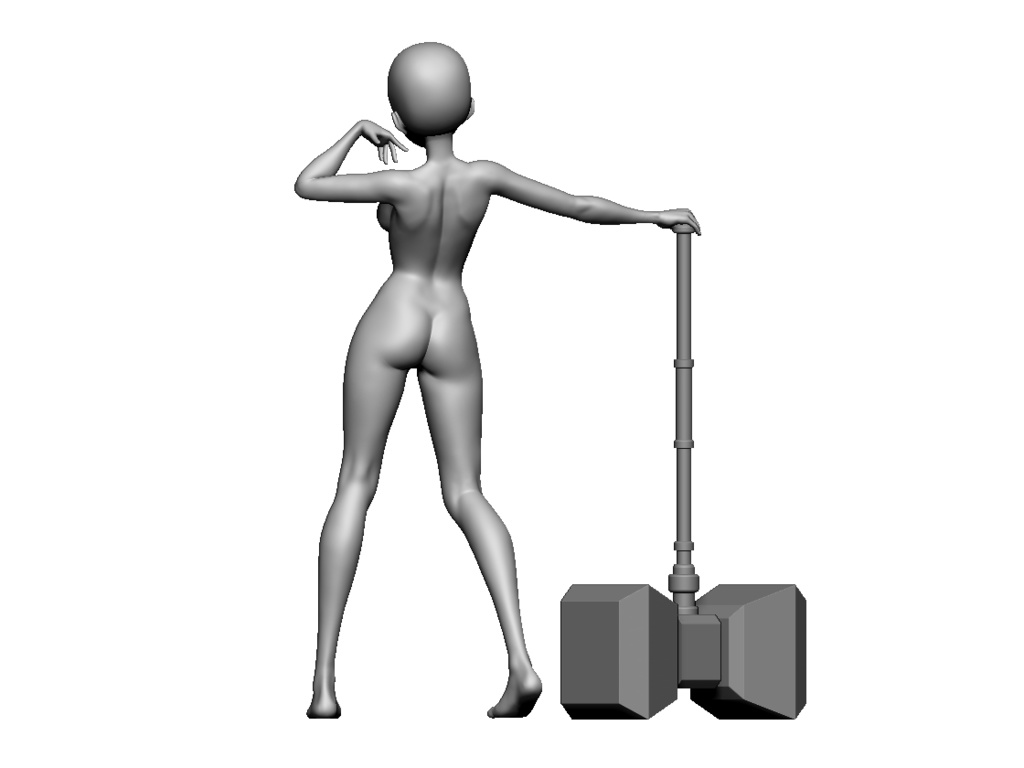 3Dポーズ素体(武器持ち)