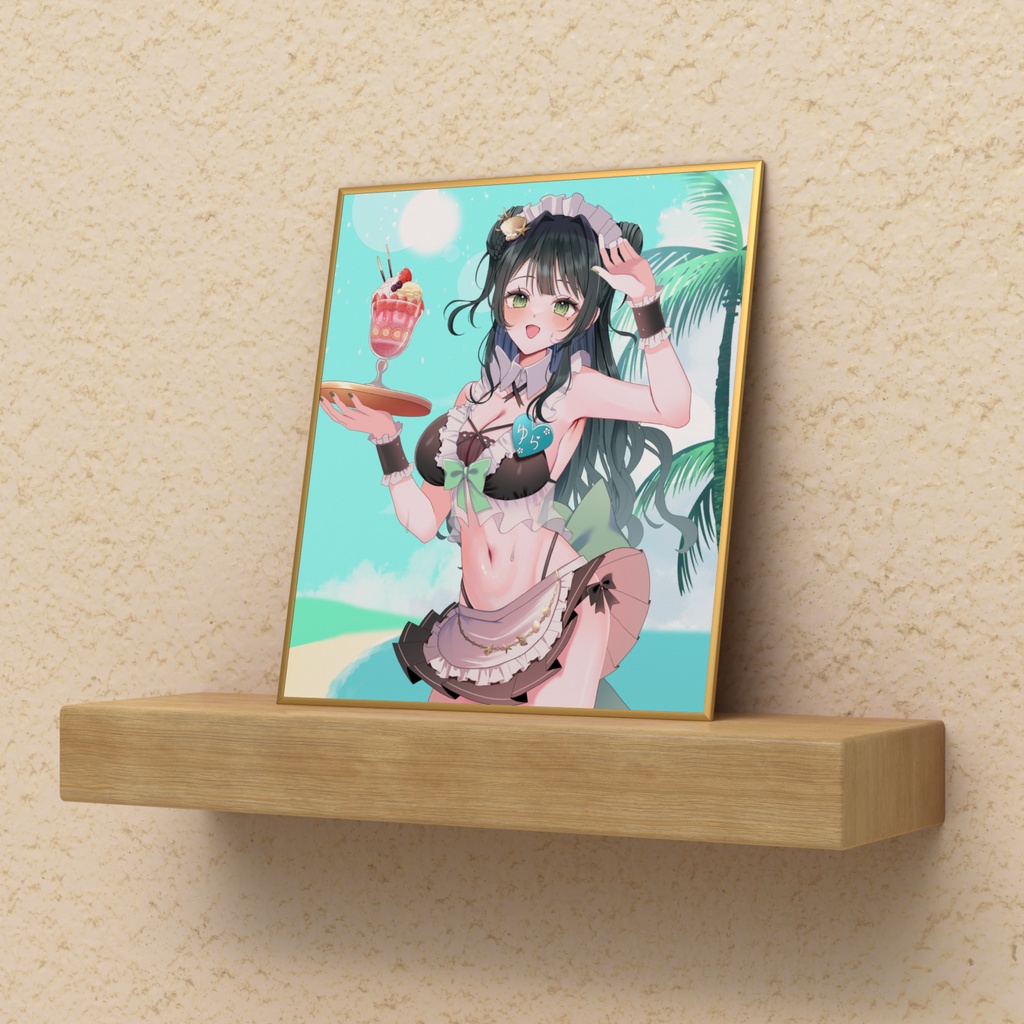 水着メイド色紙
