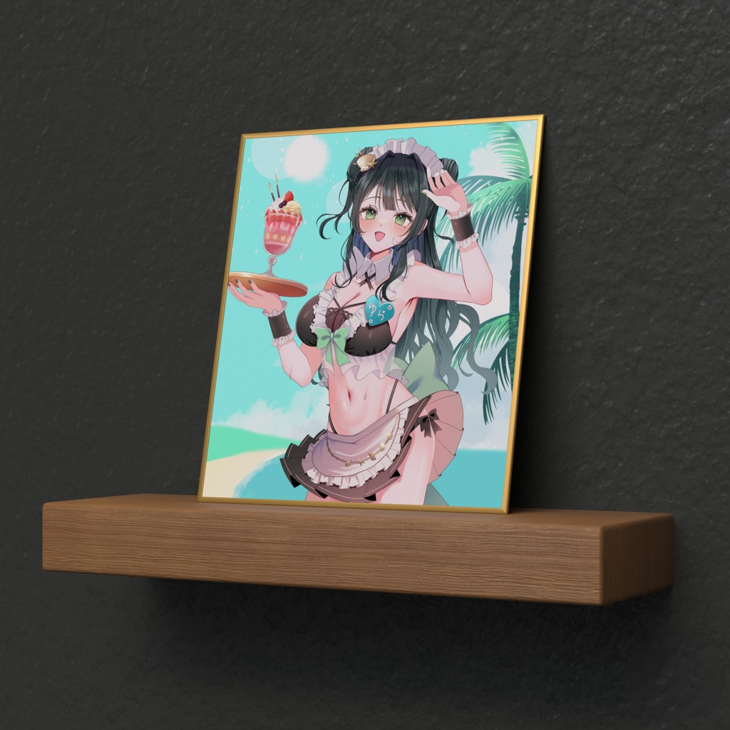 水着メイド色紙
