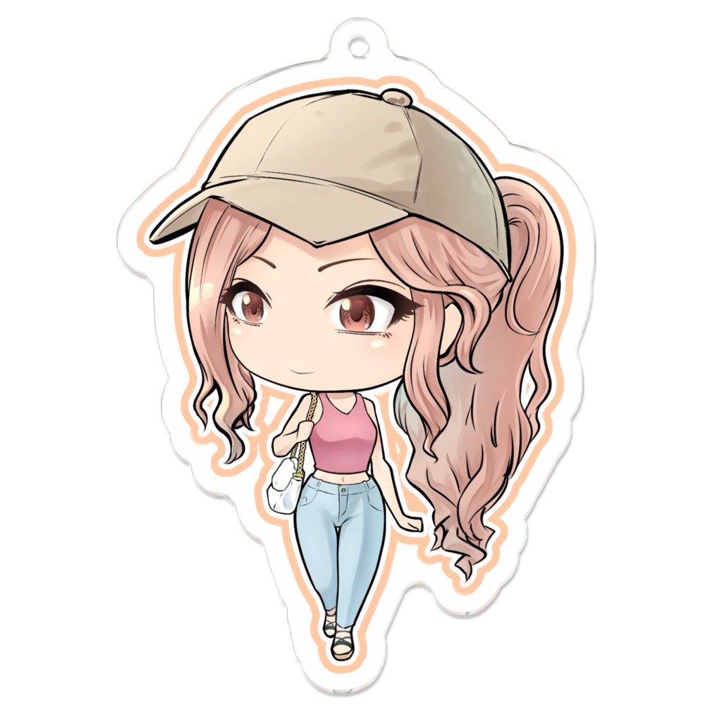 街で見かけるオシャレ女子！　（1　アクリルキーホルダー