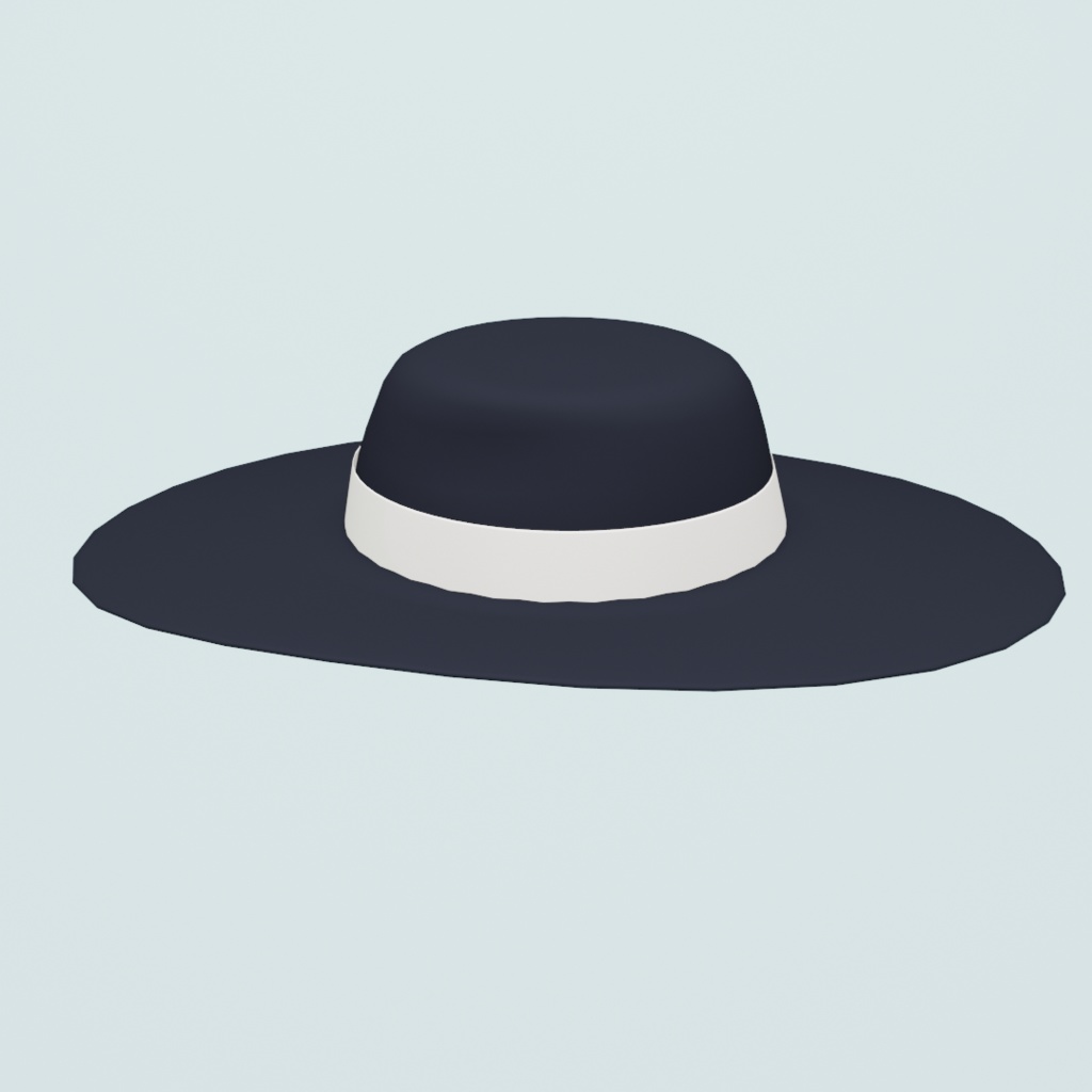 つば広帽子の3Dモデル_2色セット(Hats, 2-colors)