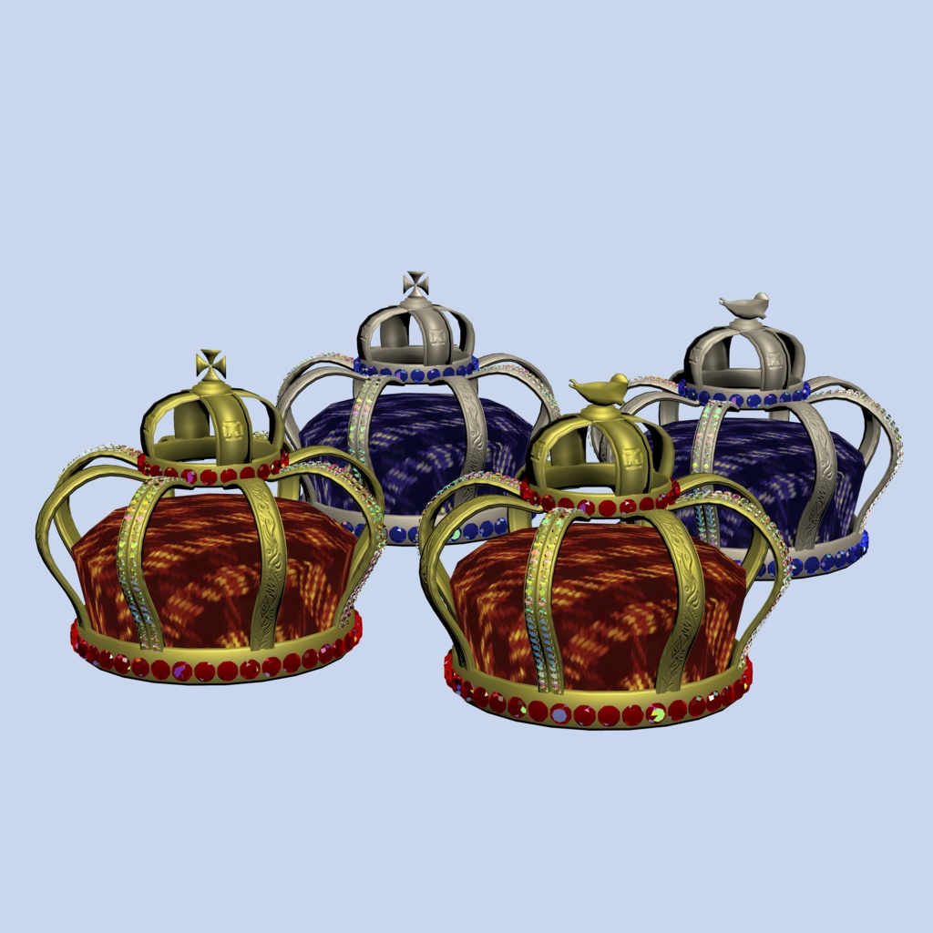 絢爛たる王冠の3Dモデル(UnityPackage形式)