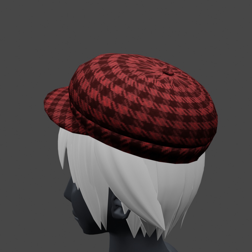 キャスケット帽の3Dモデル_4色セット(UnityPackage形式)