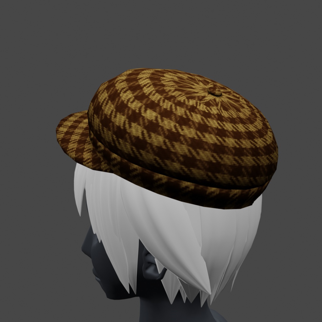 キャスケット帽の3Dモデル_4色セット(UnityPackage形式)